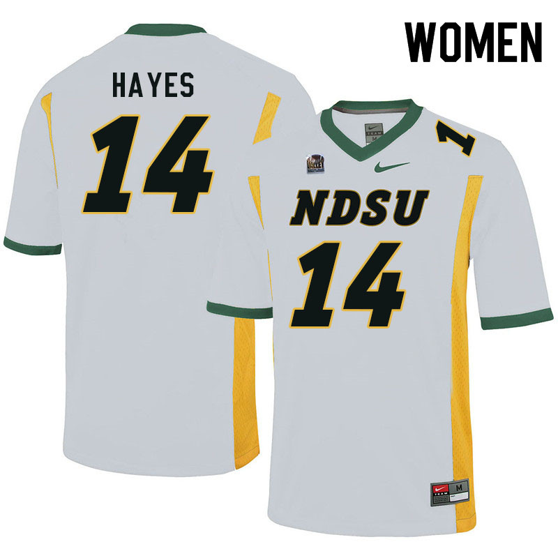Women #14 Nathan Hayes North Dakota State Bison College Football Jerseys Sale-White - Click Image to Close